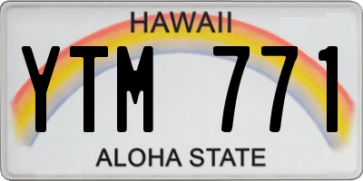 HI license plate YTM771