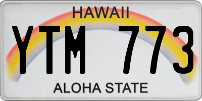 HI license plate YTM773