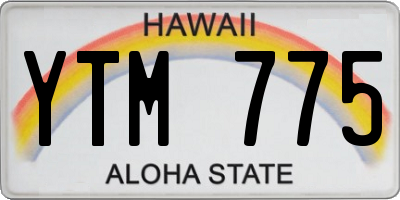 HI license plate YTM775