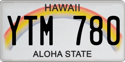 HI license plate YTM780