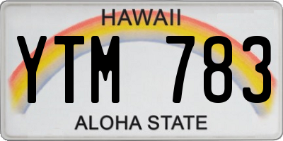 HI license plate YTM783