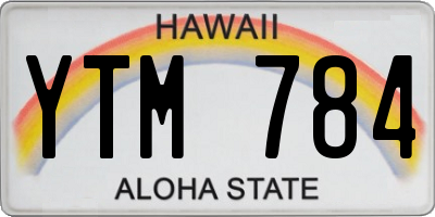 HI license plate YTM784