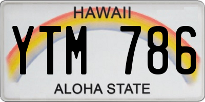 HI license plate YTM786