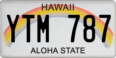 HI license plate YTM787