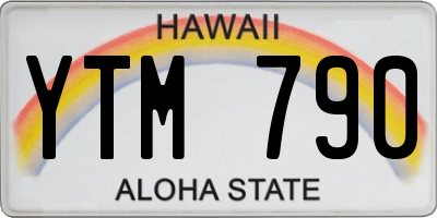 HI license plate YTM790