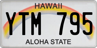 HI license plate YTM795