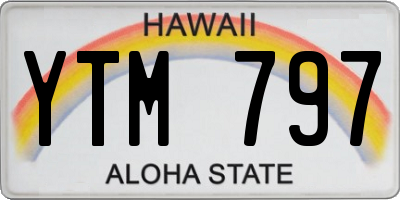 HI license plate YTM797