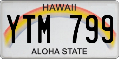 HI license plate YTM799