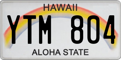 HI license plate YTM804