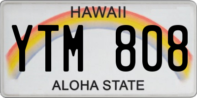 HI license plate YTM808