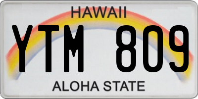 HI license plate YTM809