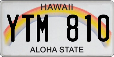 HI license plate YTM810