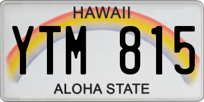 HI license plate YTM815