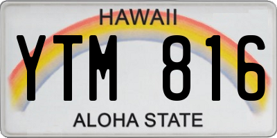 HI license plate YTM816