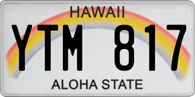 HI license plate YTM817