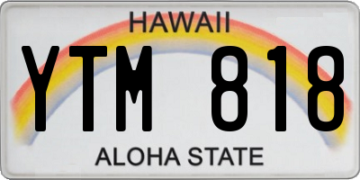 HI license plate YTM818
