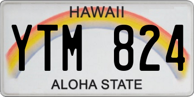 HI license plate YTM824