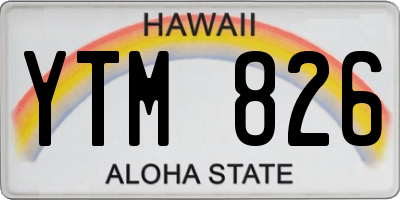 HI license plate YTM826