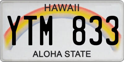 HI license plate YTM833