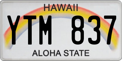 HI license plate YTM837