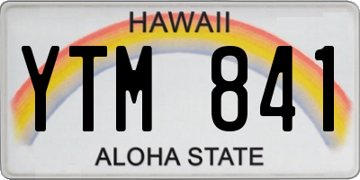 HI license plate YTM841