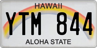 HI license plate YTM844