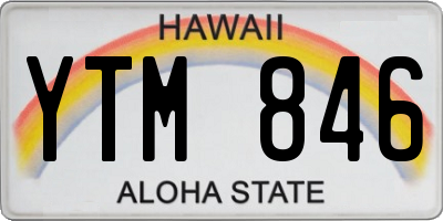 HI license plate YTM846