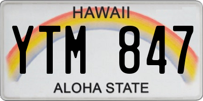 HI license plate YTM847