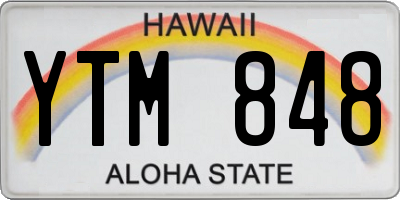 HI license plate YTM848
