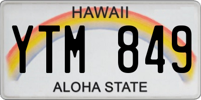 HI license plate YTM849