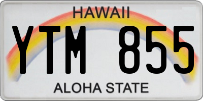 HI license plate YTM855