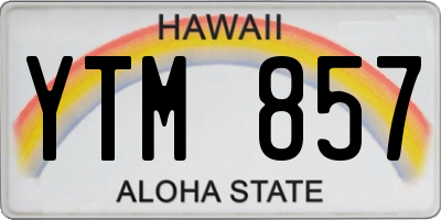 HI license plate YTM857