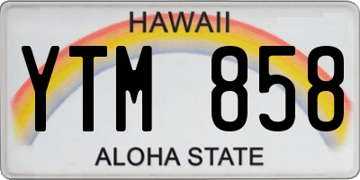 HI license plate YTM858