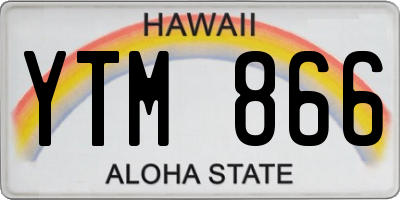 HI license plate YTM866