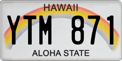HI license plate YTM871