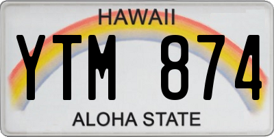 HI license plate YTM874