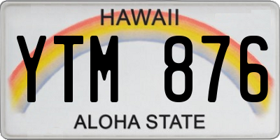 HI license plate YTM876