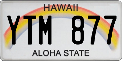 HI license plate YTM877