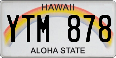 HI license plate YTM878