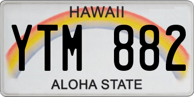 HI license plate YTM882