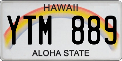 HI license plate YTM889