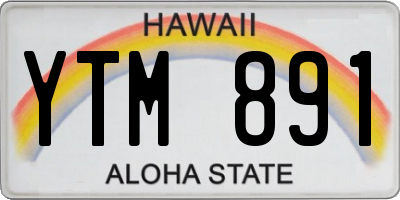 HI license plate YTM891