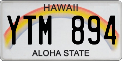 HI license plate YTM894