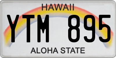 HI license plate YTM895