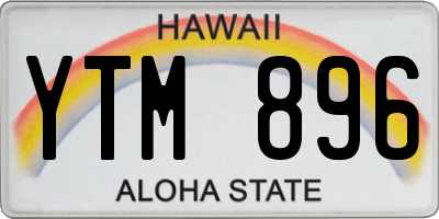 HI license plate YTM896