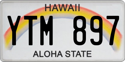 HI license plate YTM897
