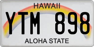 HI license plate YTM898