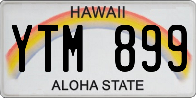 HI license plate YTM899