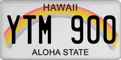 HI license plate YTM900