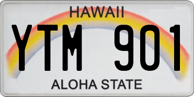 HI license plate YTM901